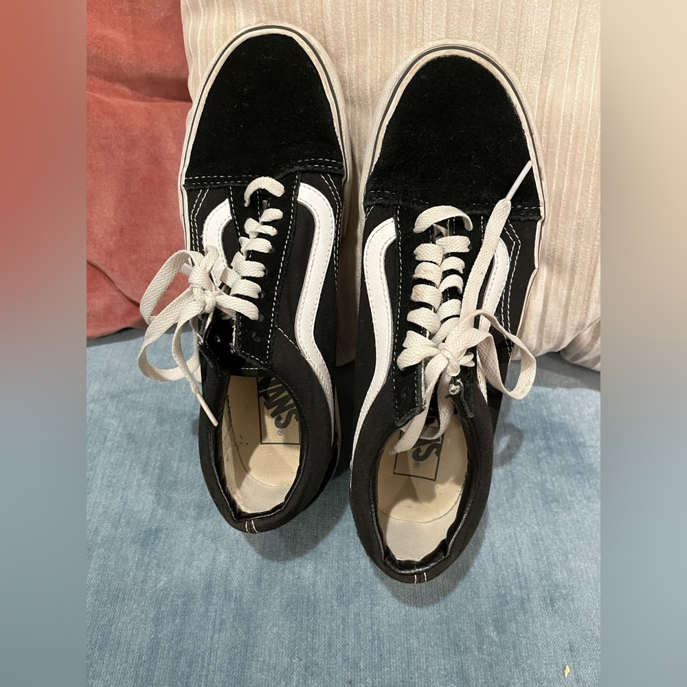 Black platform vans
